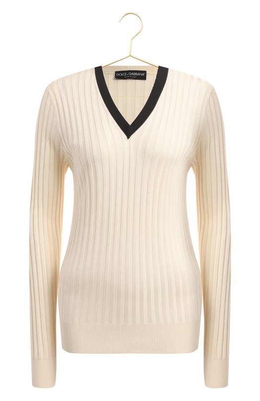 Шелковый пуловер | Dolce & Gabbana | Кремовый - 1