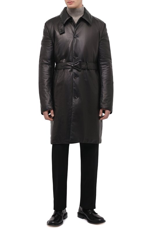 Кожаное пальто | Bottega Veneta | Чёрный - 4