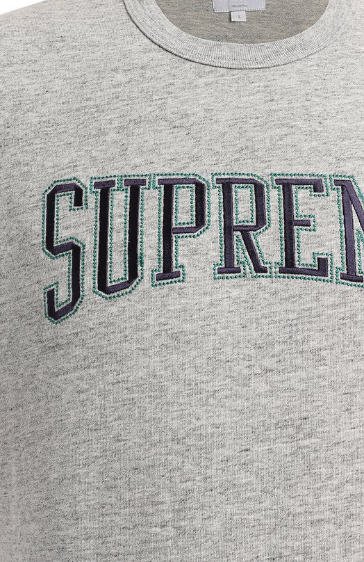 Хлопковая футболка | Supreme | Серый - 3