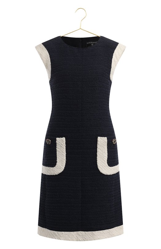 Платье из хлопка и шелка | Chanel | Синий - 1