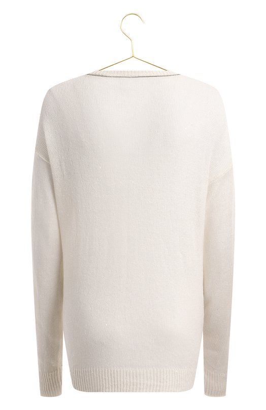 Пуловер изо льна и шелка | Brunello Cucinelli | Кремовый - 2