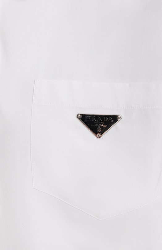 Хлопковая рубашка | Prada | Белый - 3