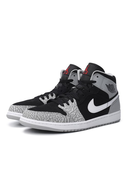 Кеды Air Jordan 1 Mid Se Elephant Print | Nike | Серый - 1