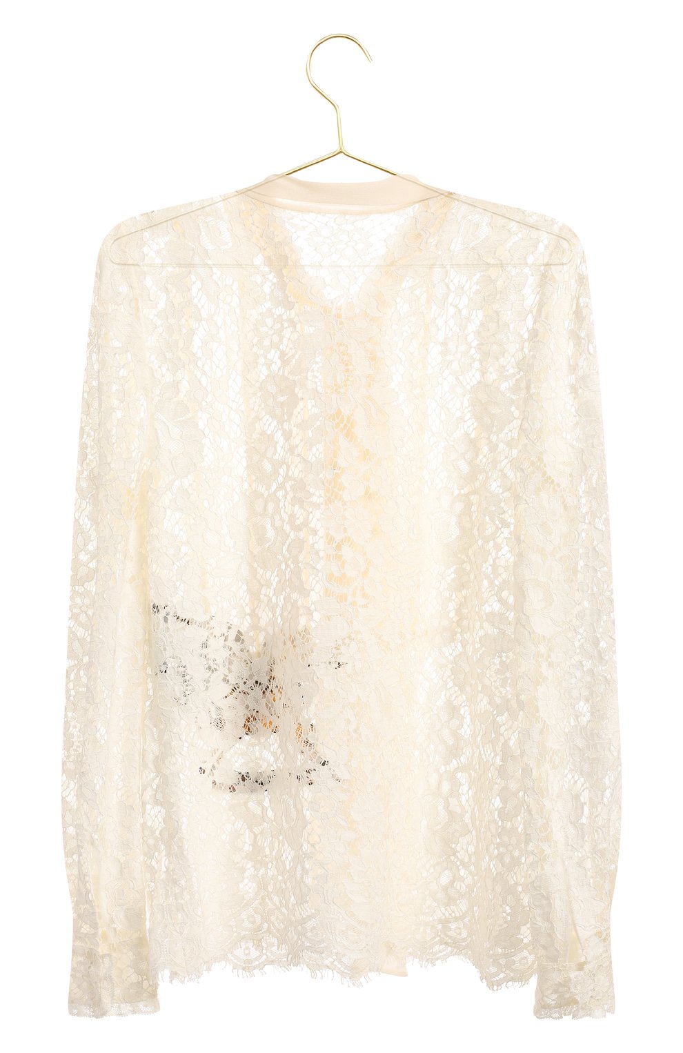 Блузка из хлопка и вискозы | Dolce & Gabbana | Кремовый - 2