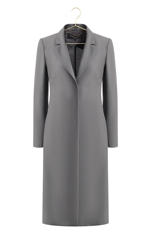 Пальто из шерсти и шелка | Salvatore Ferragamo | Серый - 1