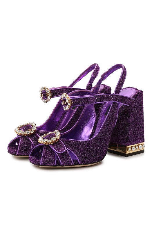 Комбинированные босоножки Bette Quadra 105 | Dolce & Gabbana | Фиолетовый - 1