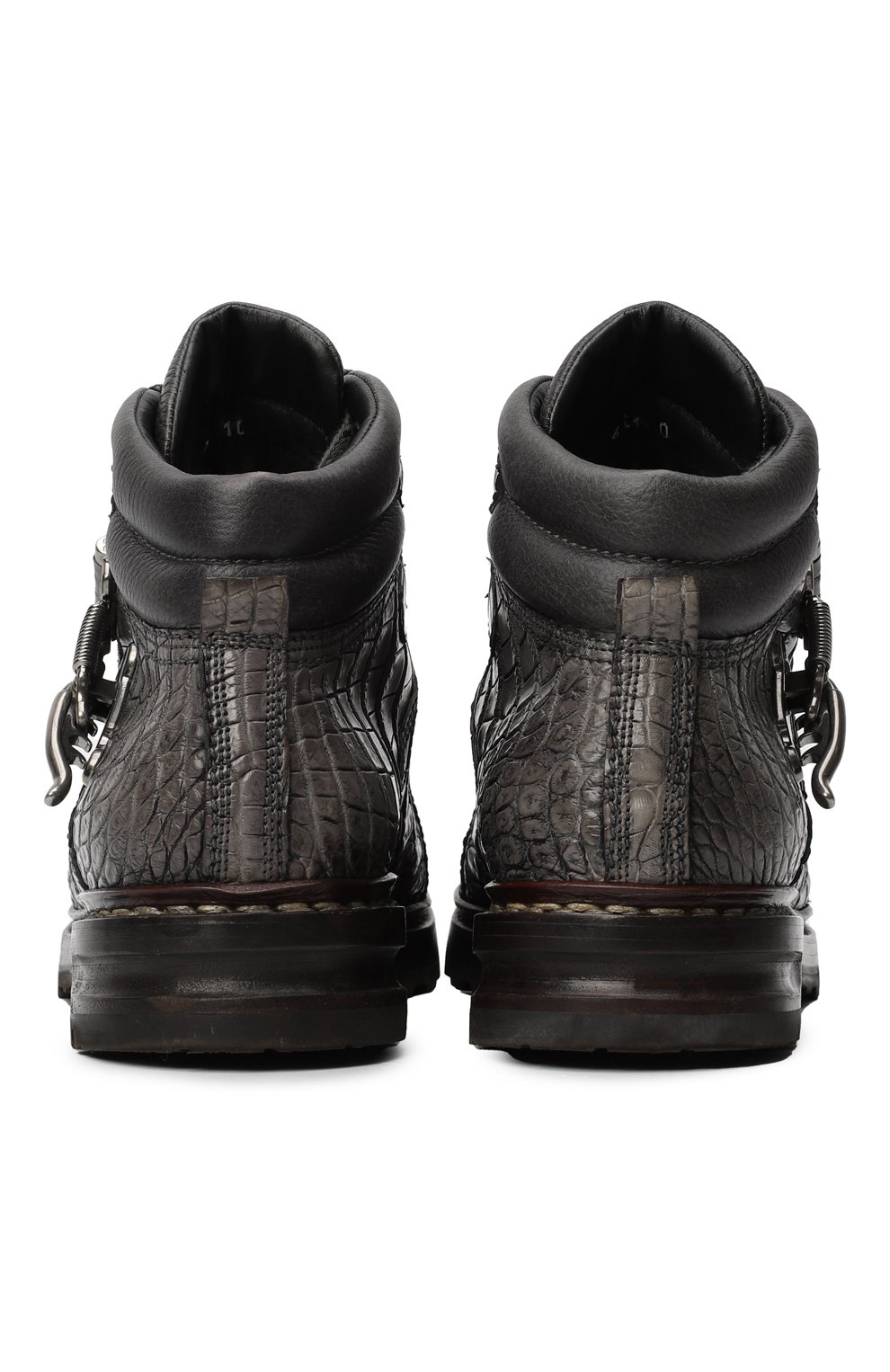 Ботинки из кожи крокодила | Dolce & Gabbana | Серый - 3