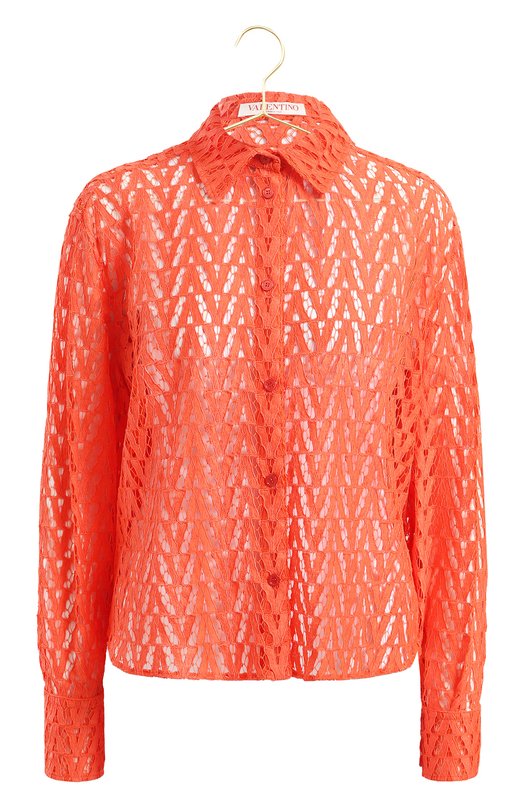 Блузка из вискозы и хлопка | Valentino | Оранжевый - 1