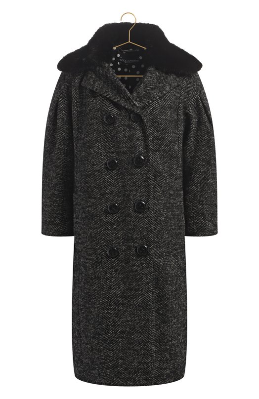 Пальто из льна и шерсти | Dolce & Gabbana | Серый - 1