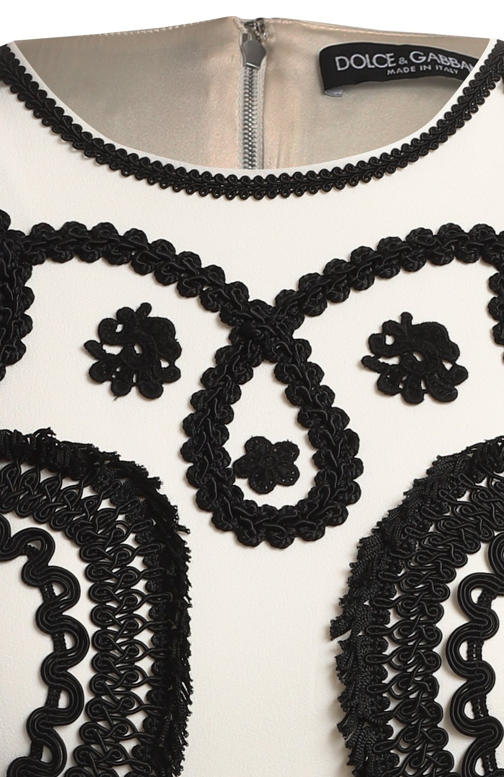 Платье из вискозы и хлопка | Dolce & Gabbana | Чёрно-белый - 3