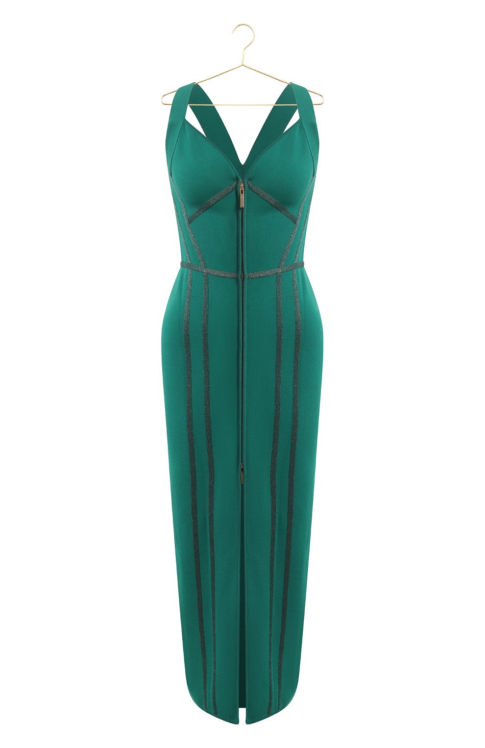 Платье из вискозы и шелка | Elie Saab | Зелёный - 1