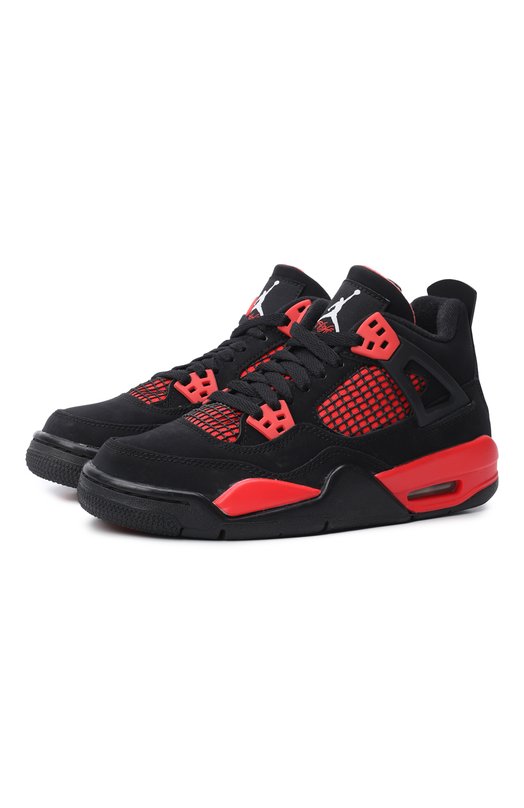 Кроссовки Air Jordan 4 Retro (GS) "Red Thunder" | Nike | Чёрный - 1