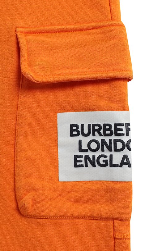 Хлопковые брюки-карго | Burberry | Оранжевый - 4