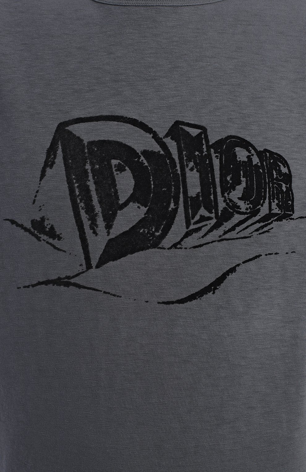 Хлопковая футболка | Dior | Серый - 3