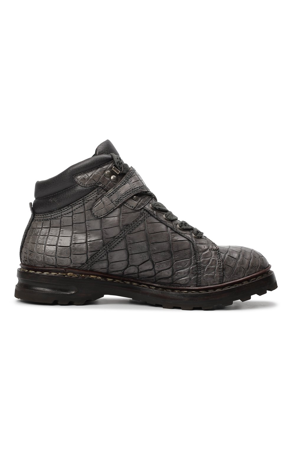 Ботинки из кожи крокодила | Dolce & Gabbana | Серый - 5