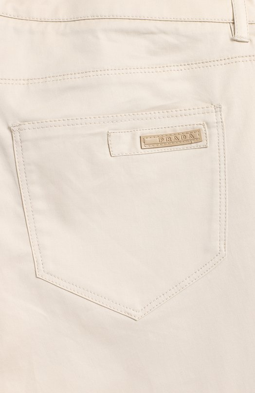 Хлопковые брюки | Prada | Кремовый - 4