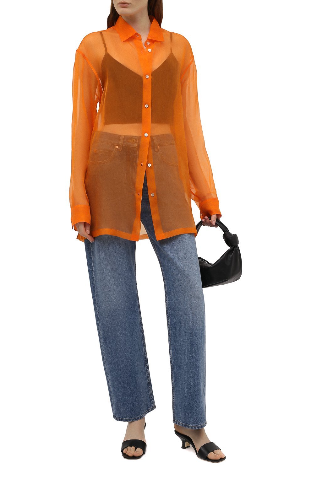 Шелковая блузка | Dries Van Noten | Оранжевый - 4