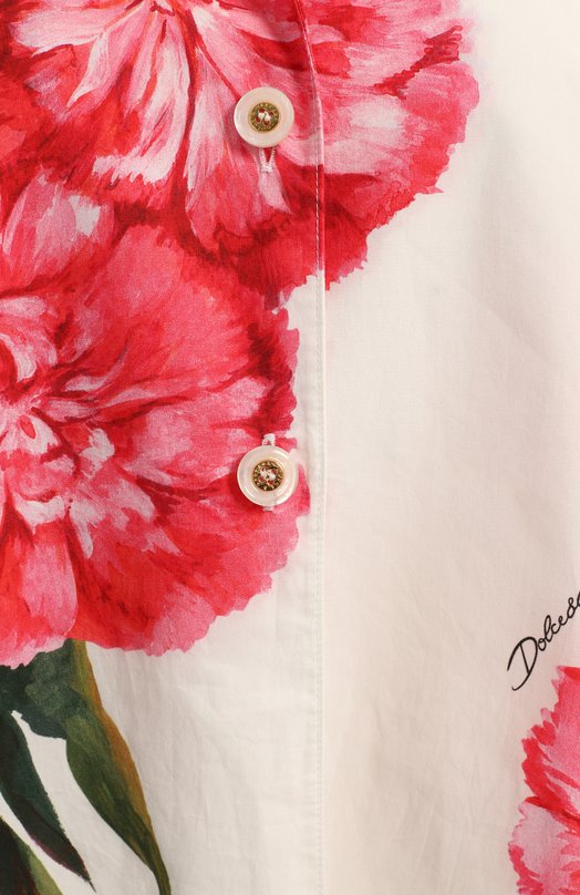 Хлопковая рубашка | Dolce & Gabbana | Розовый - 3