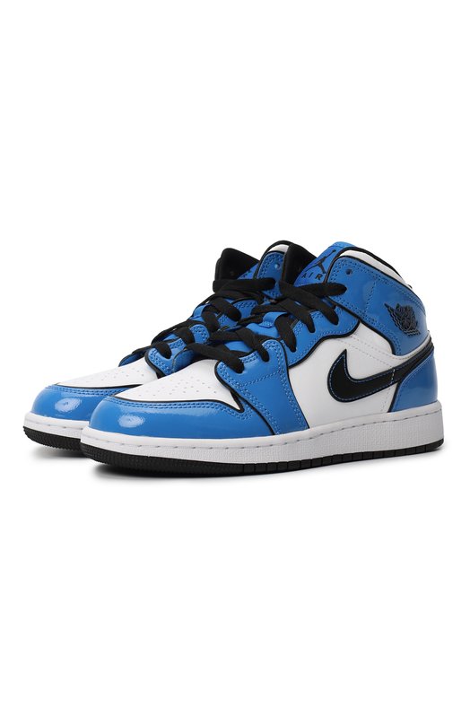 Кеды Air Jordan 1 Mid Signal Blue | Nike | Синий - 1