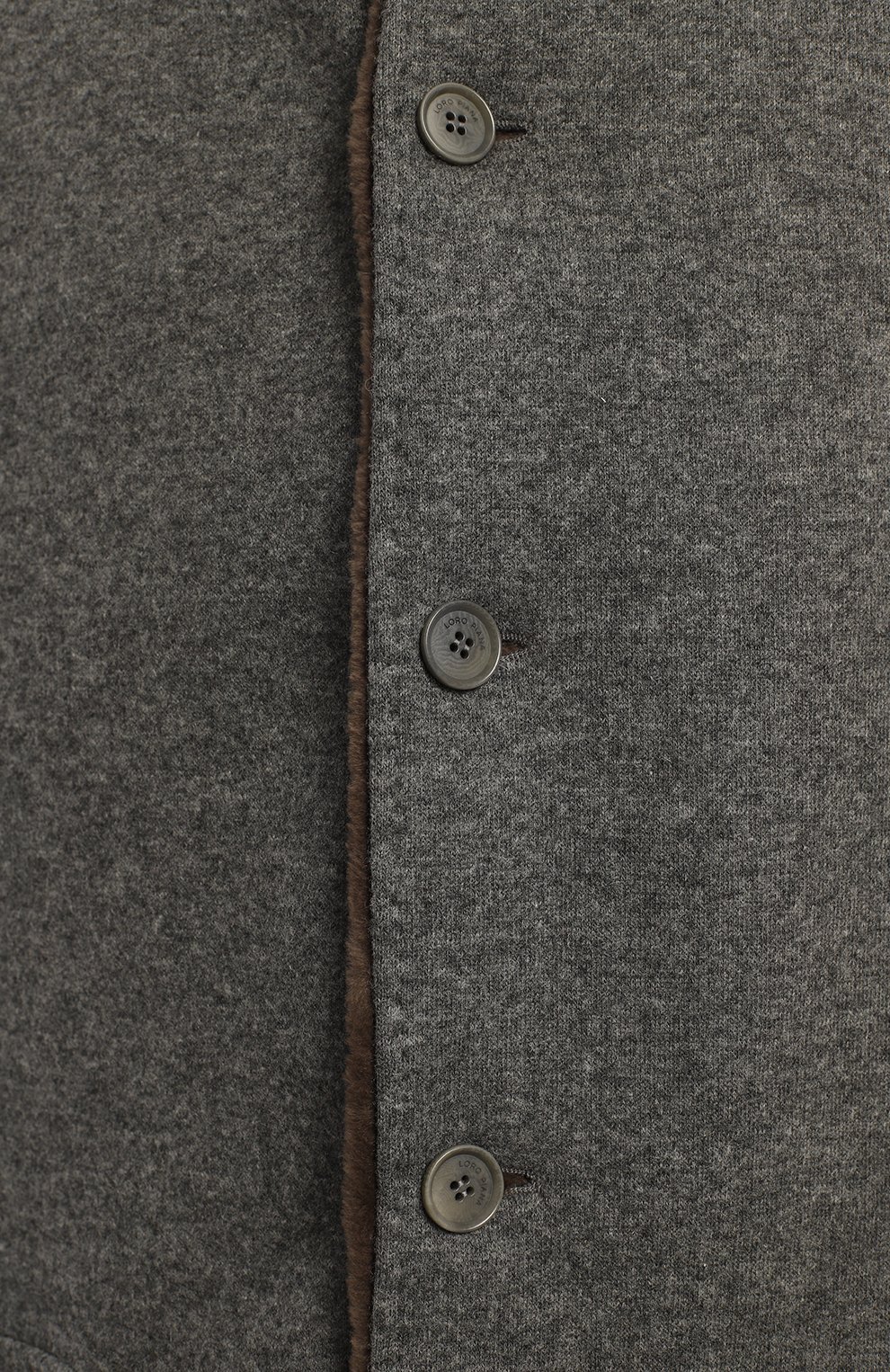 Кашемировое пальто с меховой подкладкой | Loro Piana | Серый - 3