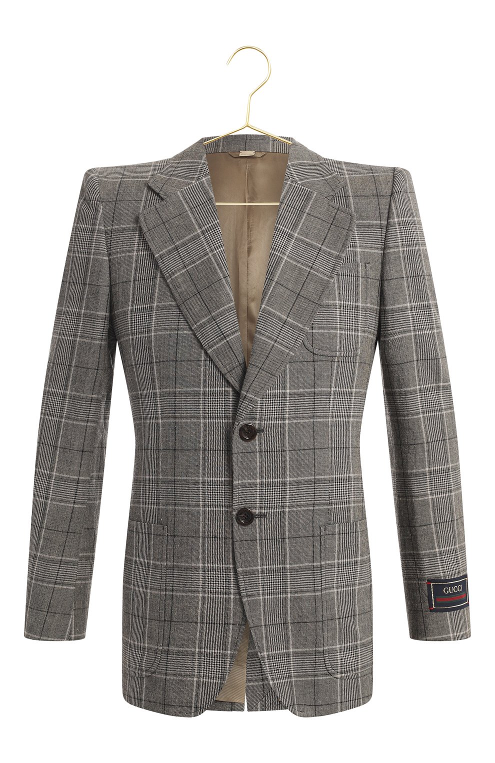 Пиджак из шерсти и льна | Gucci | Серый - 1