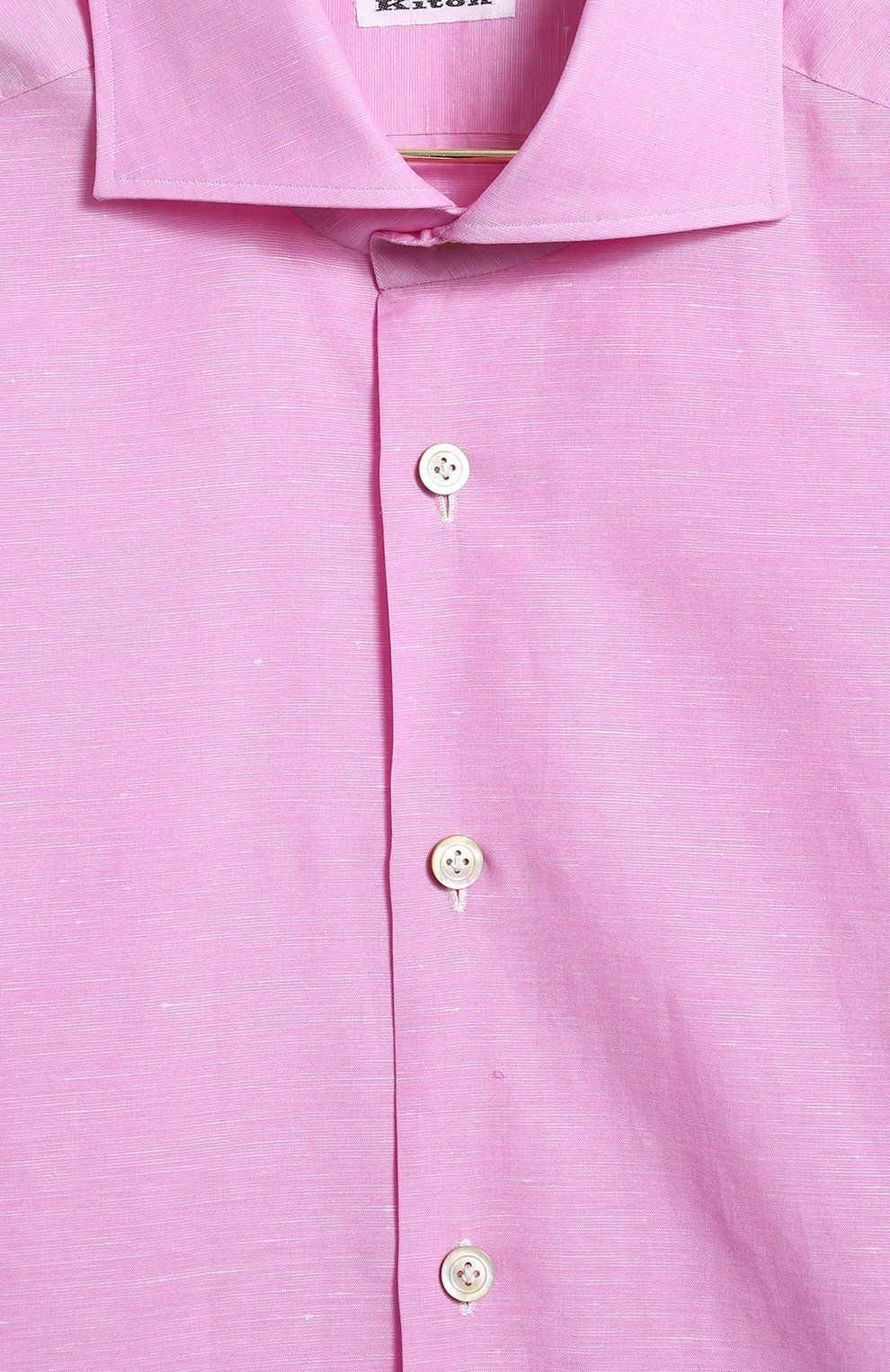 Сорочка из хлопка и льна | Kiton | Розовый - 3