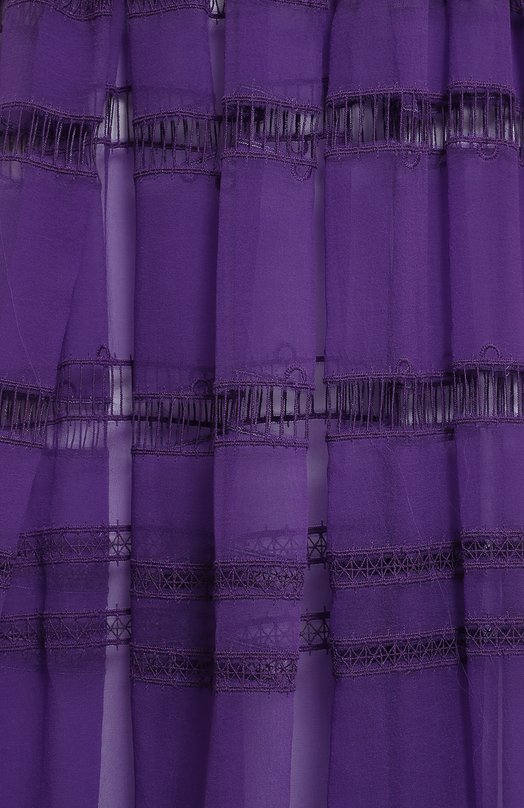 Платье из хлопка и шелка | Rochas | Фиолетовый - 3