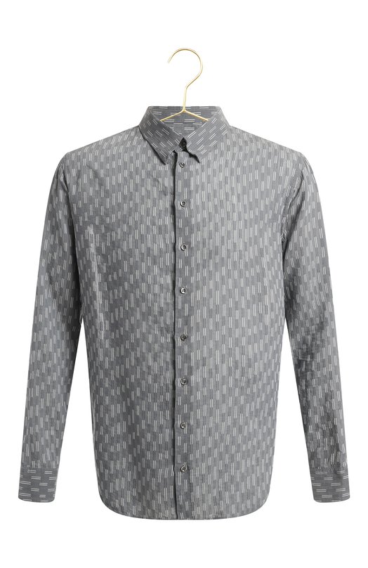 Рубашка из хлопка и шелка | Giorgio Armani | Серый - 1