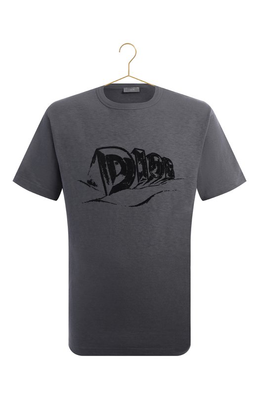 Хлопковая футболка | Dior | Серый - 1