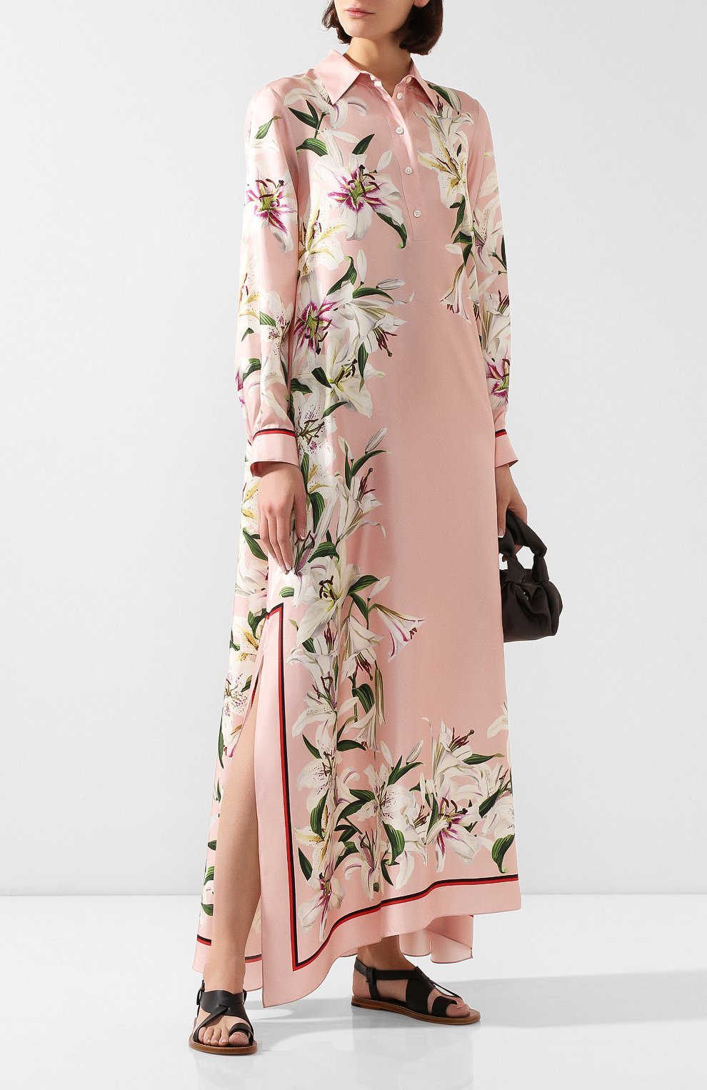 Шелковое платье | Dolce & Gabbana | Розовый - 4