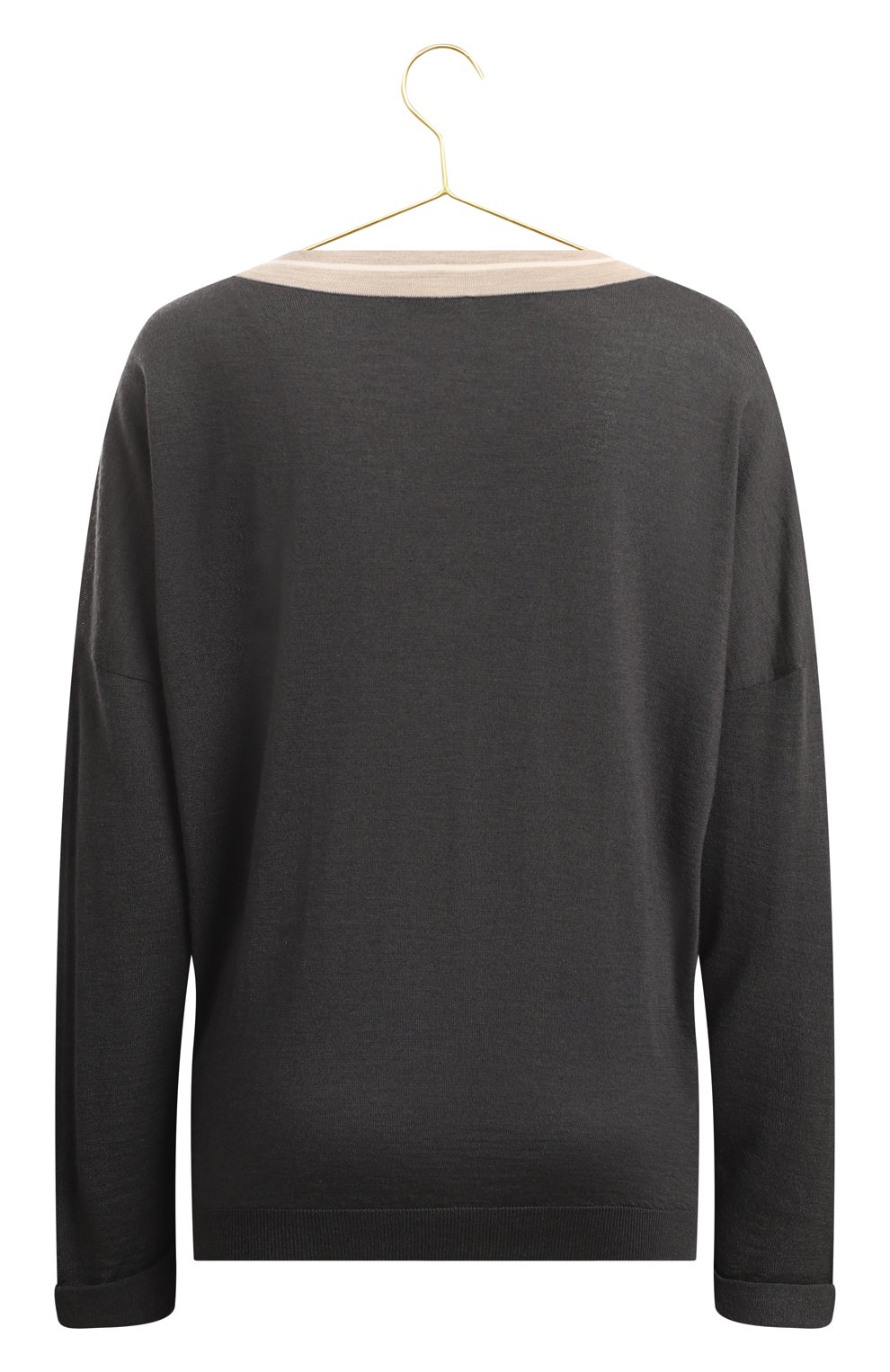 Пуловер из кашемира и шелка | Brunello Cucinelli | Серый - 2