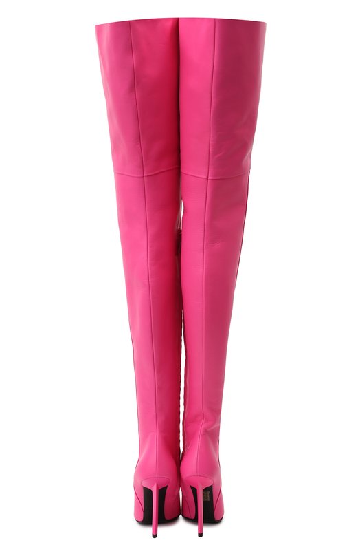 Кожаные ботфорты | Balenciaga | Розовый - 3