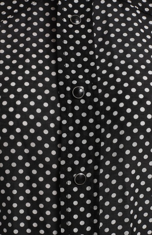 Блуза из хлопка и шелка | Saint Laurent | Чёрно-белый - 3