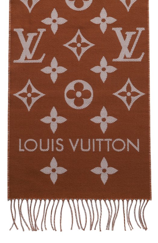 Шерстяной шарф LV Essential | Louis Vuitton | Коричневый - 3