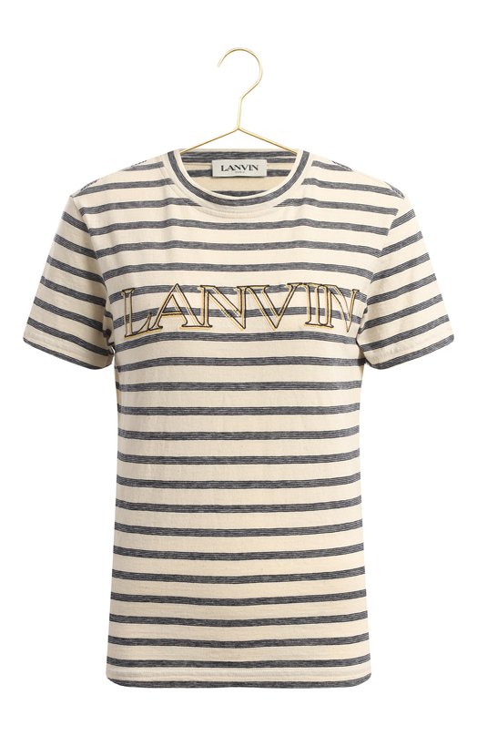 Хлопковая футболка | Lanvin | Кремовый - 1