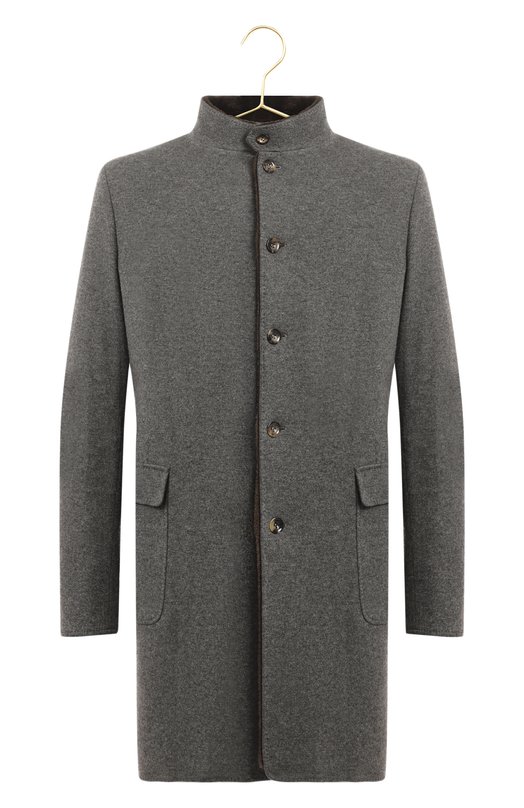 Пальто с меховой подкладкой | Loro Piana | Серый - 1