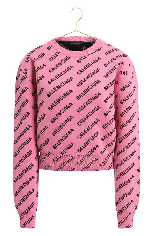 Пуловер из хлопка и шерсти | Balenciaga | Розовый - 1