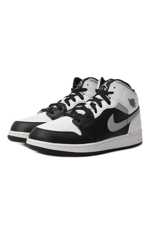 Кеды Air Jordan 1 Mid GS White Shadow | Nike | Чёрно-белый - 1
