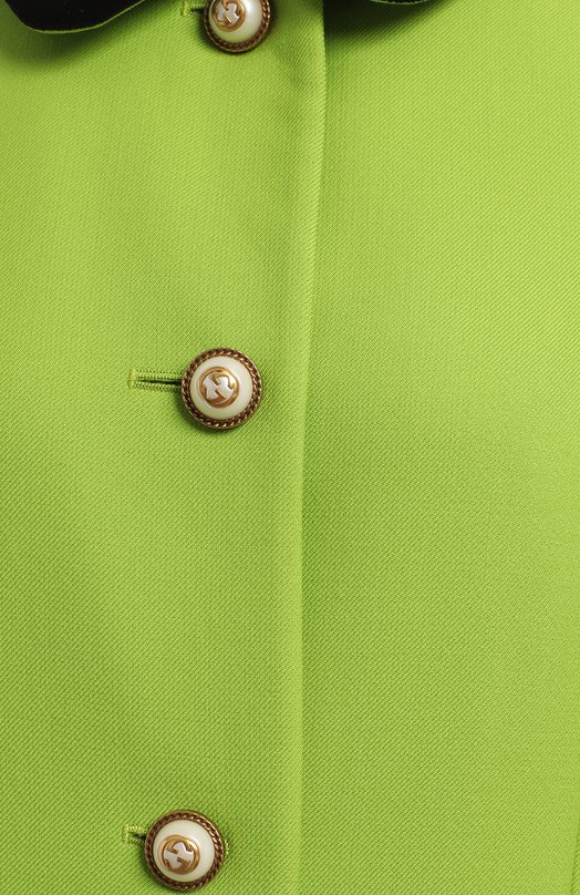 Шерстяное пальто | Gucci | Зелёный - 3