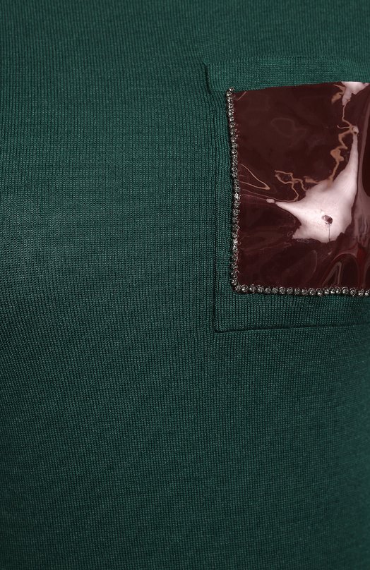 Пуловер из шерсти и шелка | N21 | Зелёный - 3