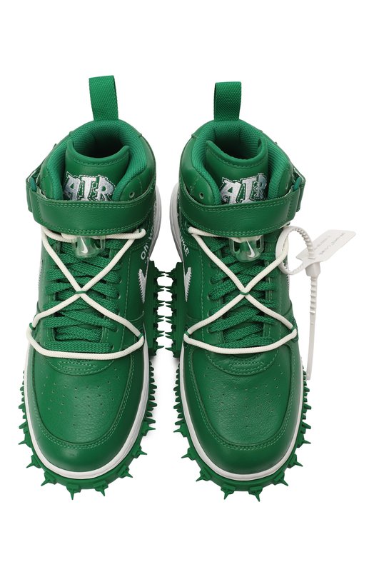 Кеды Off-White x Air Force 1 Mid SP Leather 'Pine Green' | Nike | Зелёный - 2