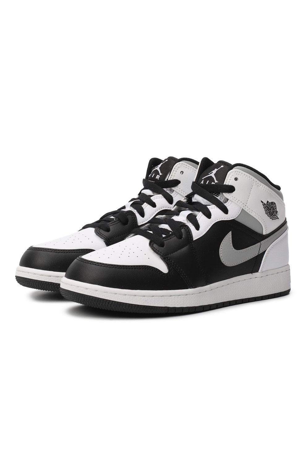 Кеды Air Jordan 1 Mid GS White Shadow | Nike | Чёрно-белый - 1