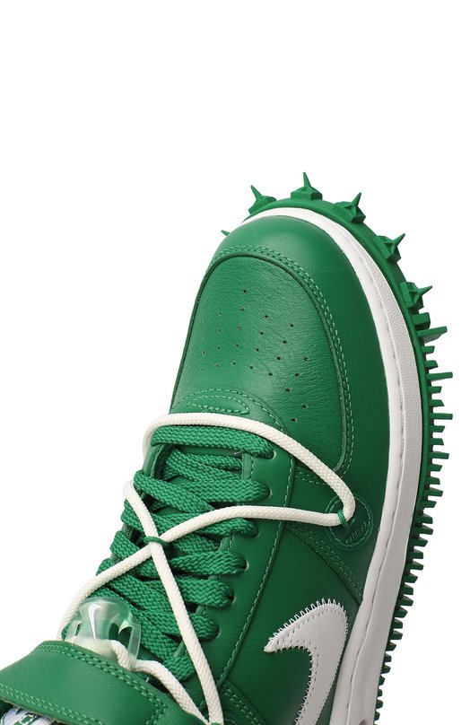 Кеды Off-White x Air Force 1 Mid SP Leather 'Pine Green' | Nike | Зелёный - 8
