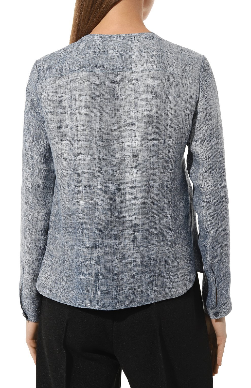 Льняная блузка | Giorgio Armani | Голубой - 6