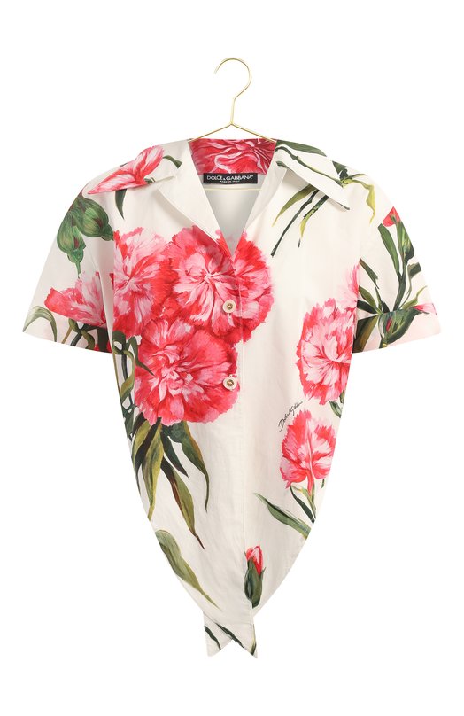 Хлопковая рубашка | Dolce & Gabbana | Розовый - 1