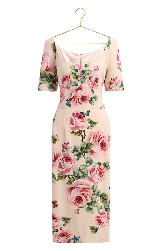 Платье из вискозы | Dolce & Gabbana | Розовый - 1