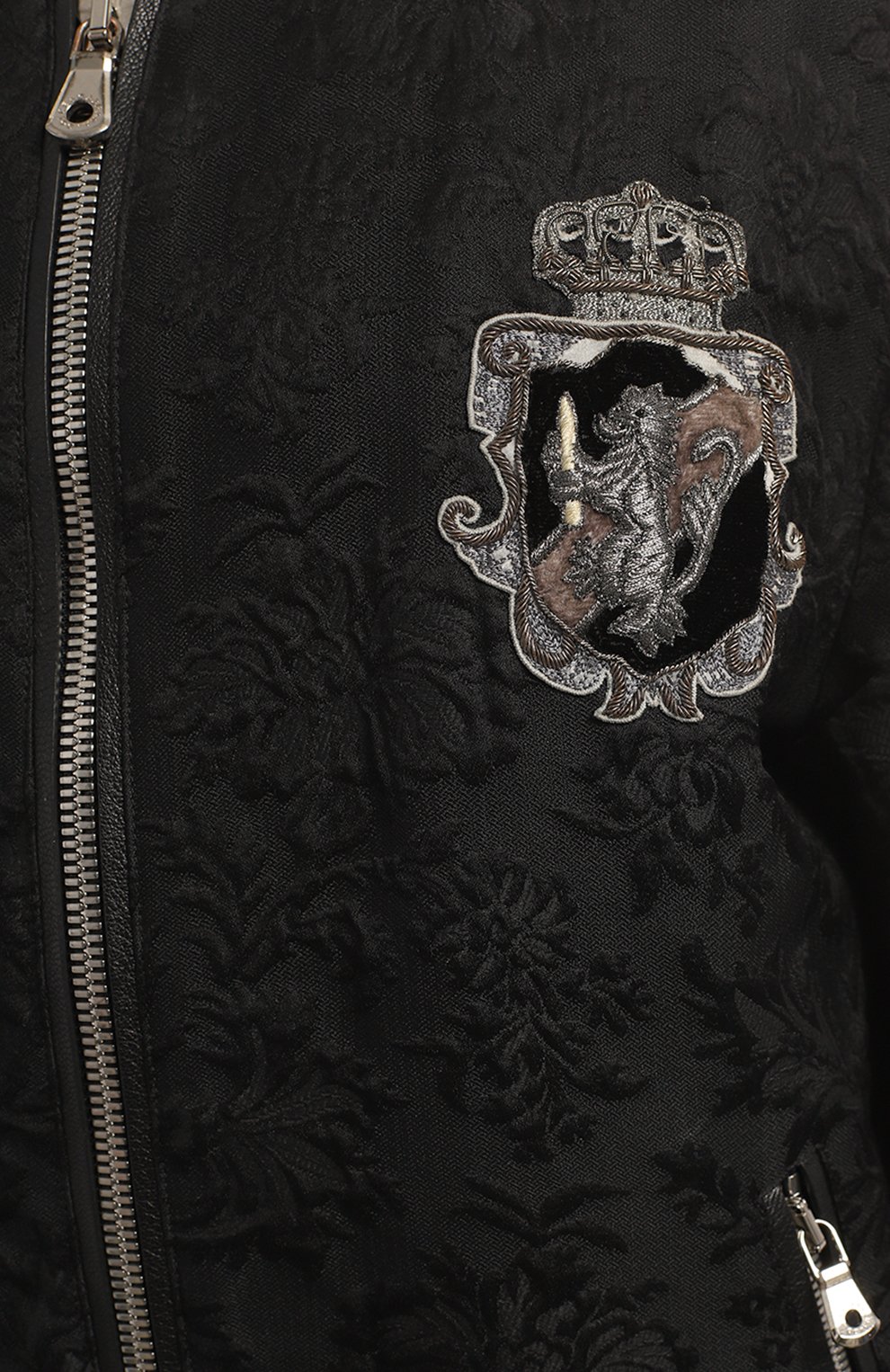 Бомбер из хлопка и шелка | Dolce & Gabbana | Чёрный - 3