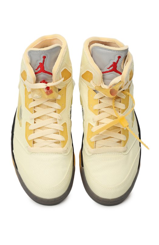 Кроссовки Off-White x Air Jordan 5 SP 'Sail' | Nike | Жёлтый - 2