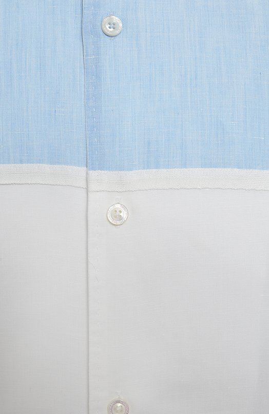 Рубашка из хлопка и льна | Cortigiani | Голубой - 3
