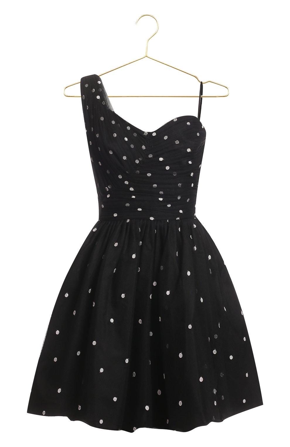 Платье из шелка и вискозы | Saint Laurent | Чёрно-белый - 1
